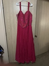 Fabulouss By Mac Duggal-Pink Sequin Evening Gown In Color Lipstick