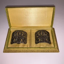 Deco ARNEX Marcasite Shoe Buckles – Snap On Patent, Boxed, One Incomplete