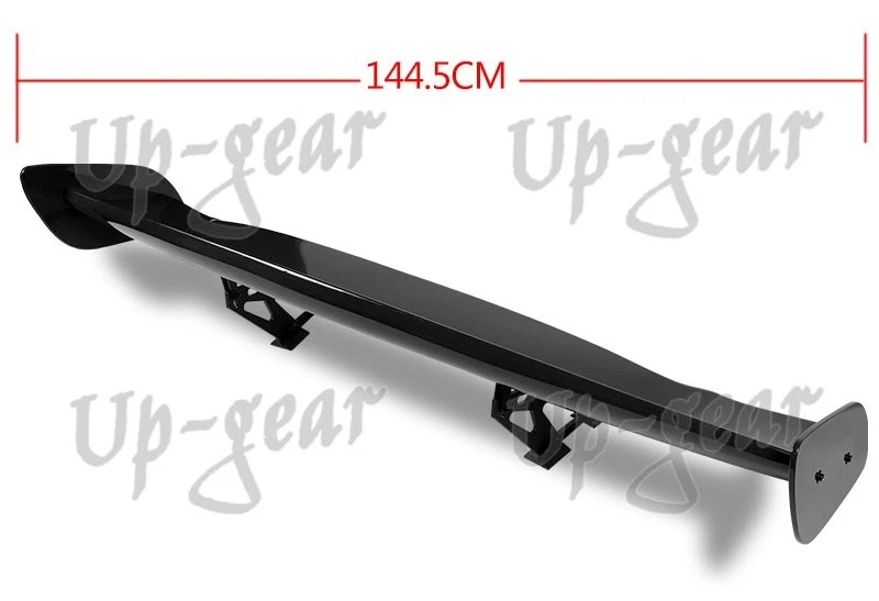 TIPO-3 Universal 57" Pintado Negro ABS GT Estilo Baúl Alerón Ala Aluminio Pata Foto 4 de 4