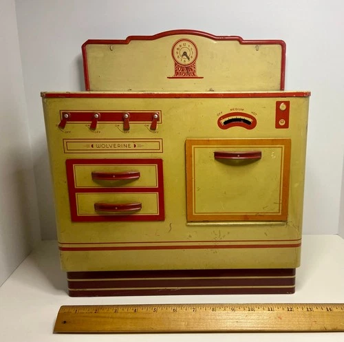 Wolverine Retro Vintage Large Tin Toy Stove and Oven for Dolls
