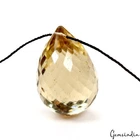 Natural Citrine Briolette– Hand Cut Teardrop Certified Jewelry Gemstone 20.40 Ct