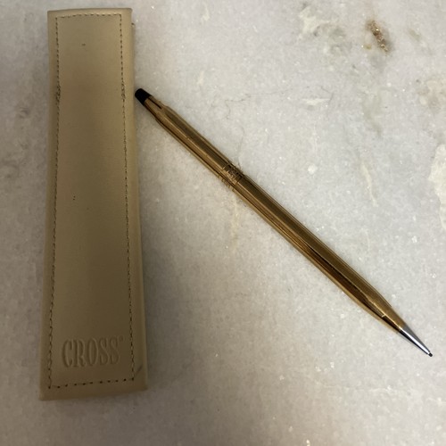 10K Gold Filled Ladies Cross Mechanical Pencil & Leather Purse Protector