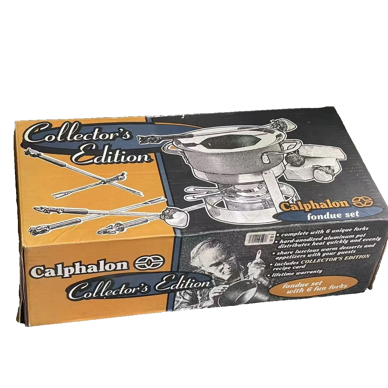 Vintage Calphalon Hard‑Anodized 1.5 Qt Fondue Set w/6 Unique Forks NIB Collector
Opens in a new wind