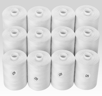 Thread for Sewing 12 Spools 1000 Yards Each, Polyester All Purpose Thread Whi...
