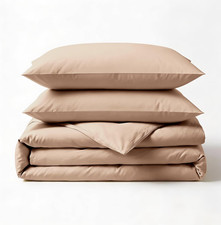 Luxurious Organic Cotton King Duvet Cover Set - 400 TC Sateen Taupe