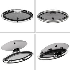 New 16.06x5.83in Oval Boat Porthole Window Inward Opening Tempered Glass UV