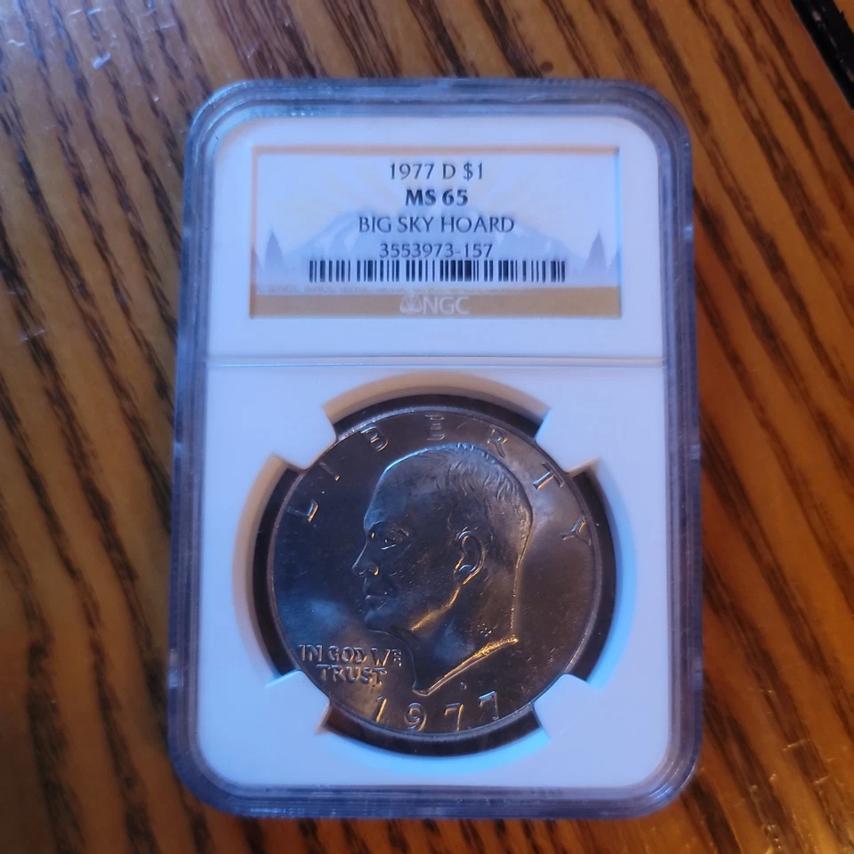Eisenhower 1977-D Eisenhower Dollar NGC MS-65 BIG SKY HOARD (2430763) - Image 2 of 4