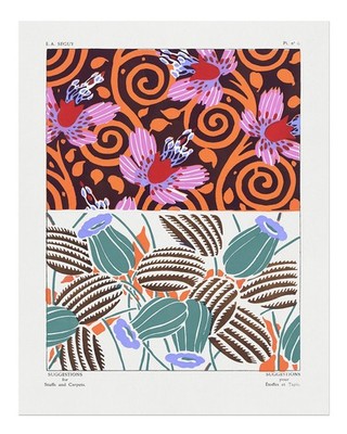 Jugendstil Blumen Wandkunst von E.A. Seguy Art Nouveau Blumenmuster