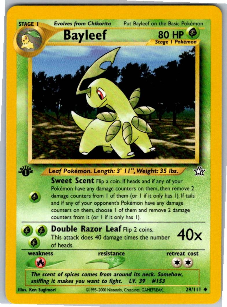 Bayleef (29) Uncommon Neo Genesis 029/111 NM 1st Edition