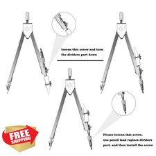 Math Geometry Set Compass Protractor 6in Green Transparent