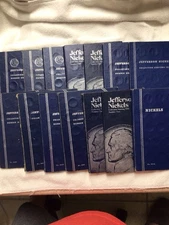 Nickel Used Coin Folders. (14)Whitman, Mostly #9009. Used But Still Serviceable.