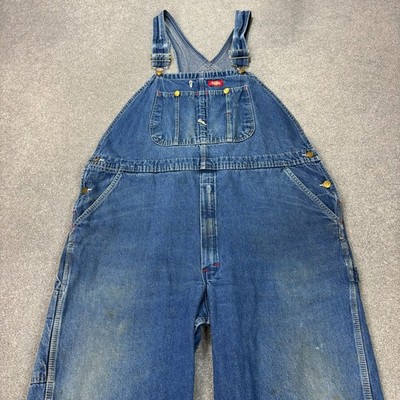 Dickies Latzhose Erwachsene 44x30 blau Latzhose Denim Workwear Zimmermann Herren*