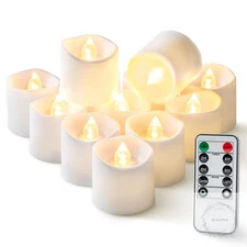12Pack 400+Hour Remote Control Flameless Candles, 2/4/6/8H Timer Led Votive Cand
