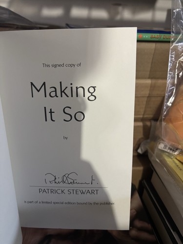 Patrick Stewart MAKING IT SO 1st First Edition SIGNED Hardcover - Picture 2 of 2