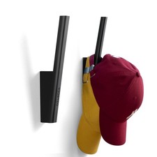 Ozueccr Hat Hook for Baseball Caps – Wall Mounted Vertical 2 Pack, Black 