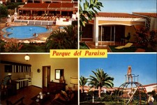 Parque del Paraiso Playa del Ingles Gran Canaria Spain vintage postcard w565