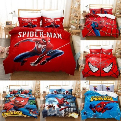 Spider-Man 3D Bettdecken-Cover-Set Hulk Quilt Cover Bettwäsche-Set mit Kissen