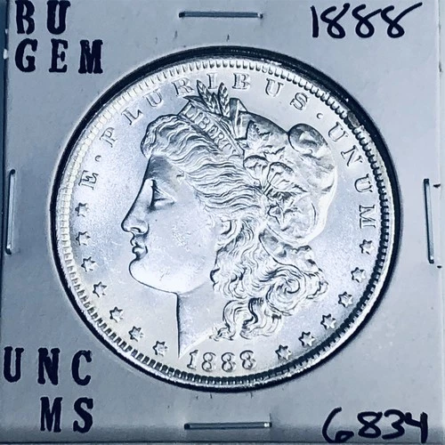 1888 BU GEM MORGAN SILVER DOLLAR UNC MS+++ U.S. MINT RARE COIN 6834