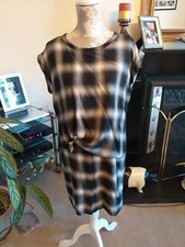 Allsaints Check Heny Dress Size 8 Black Relaxed fit.