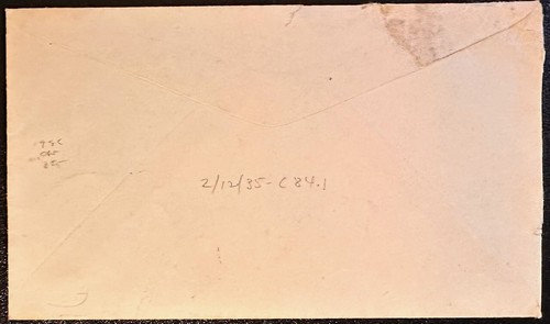 US #720 on USS Oklahoma Macon Disaster Cover (cat. no 2/12/35-c84.1)  *d - Picture 2 of 2