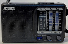 JENSEN MR-400 AM/FM/TV1/TV2 12 Channel Portable Radio Receiver Tested Works Gray