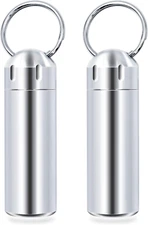 SHD 2 Pack Pill Container Keychain Pill Holder 100% Waterproof Pill Case Single 