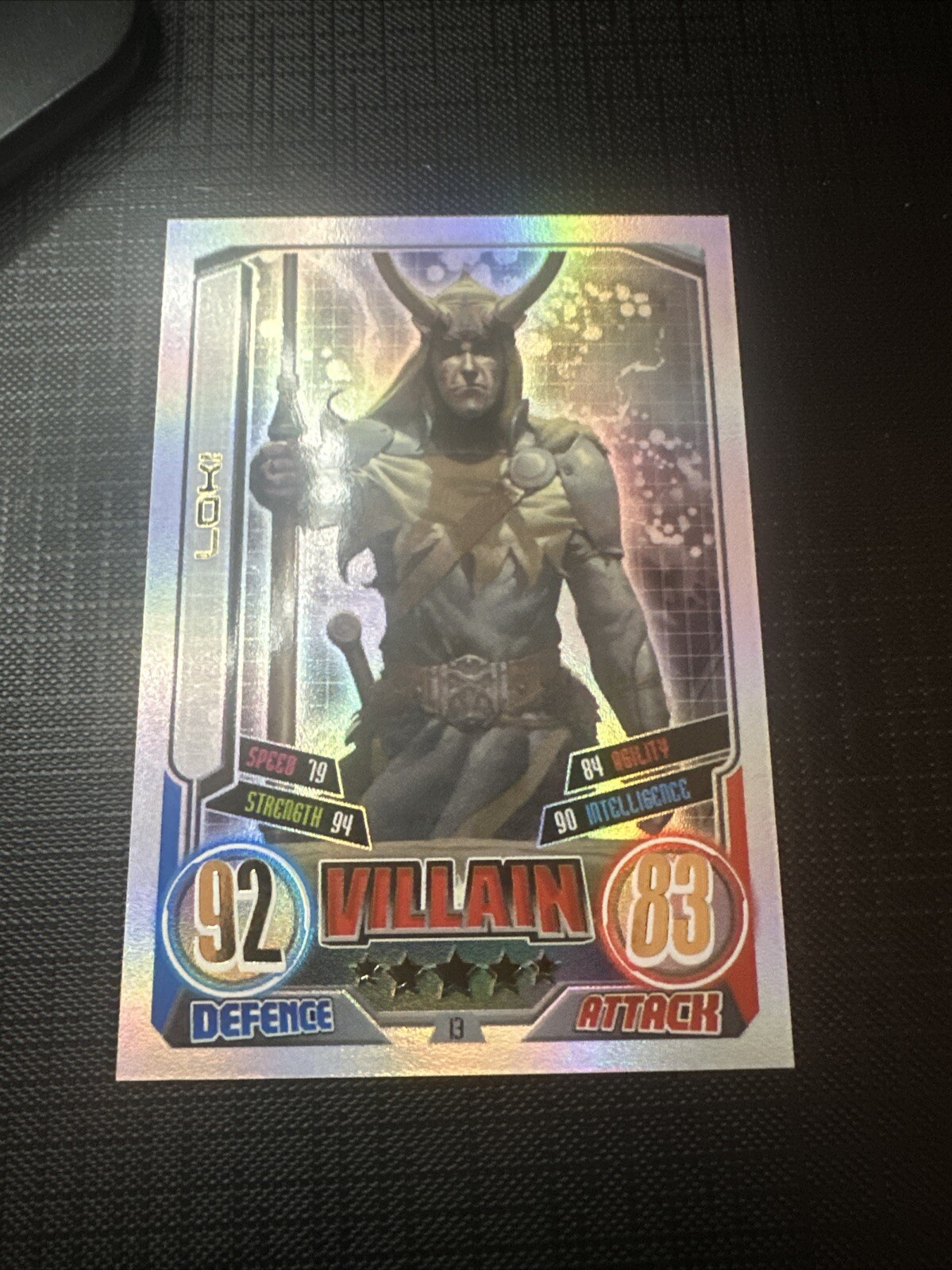 Marvel Hero Attax Series 2 Rainbow Foil Base Card #13 Loki