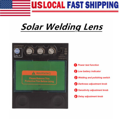 Electronic  Welding Lens Solar Automatic LCD Dimming Shade Horizontal Power