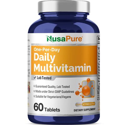 NusaPure Daily Multivitamin Vegetable Magnesium Stearate 60 tabs Non-GMO