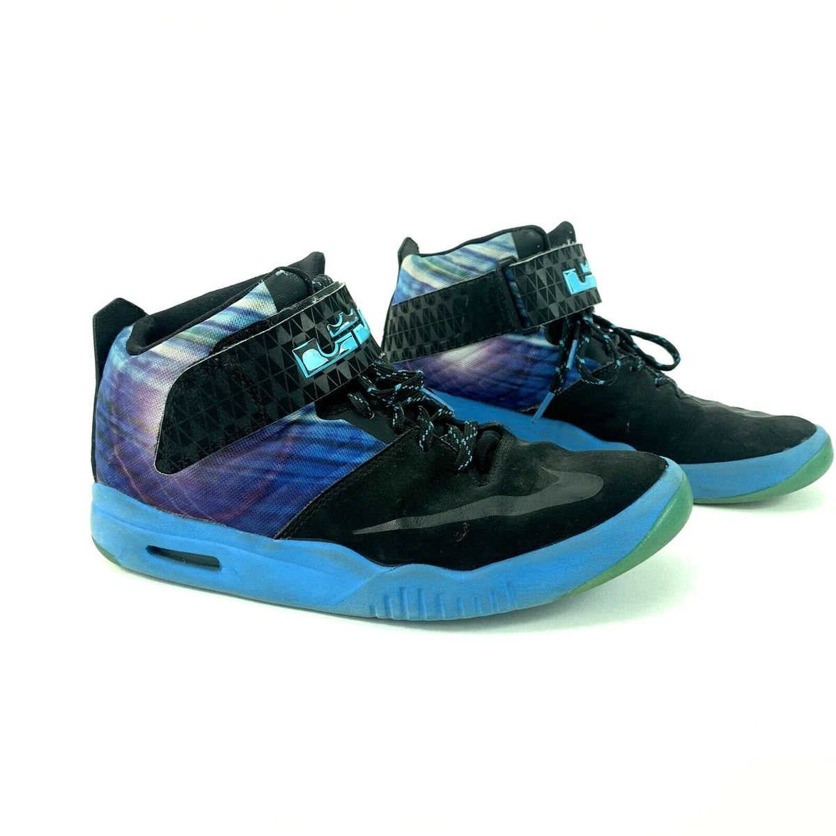 Nike LeBron GS Air Akronite Black Beta Blue Cyan 819832 004 Lebron