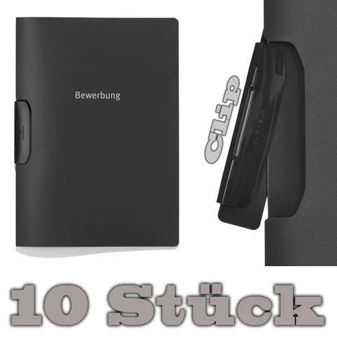 10x DURABLE Duraswing Job - Deux Pièces Candidature avec Clip - Anthracite