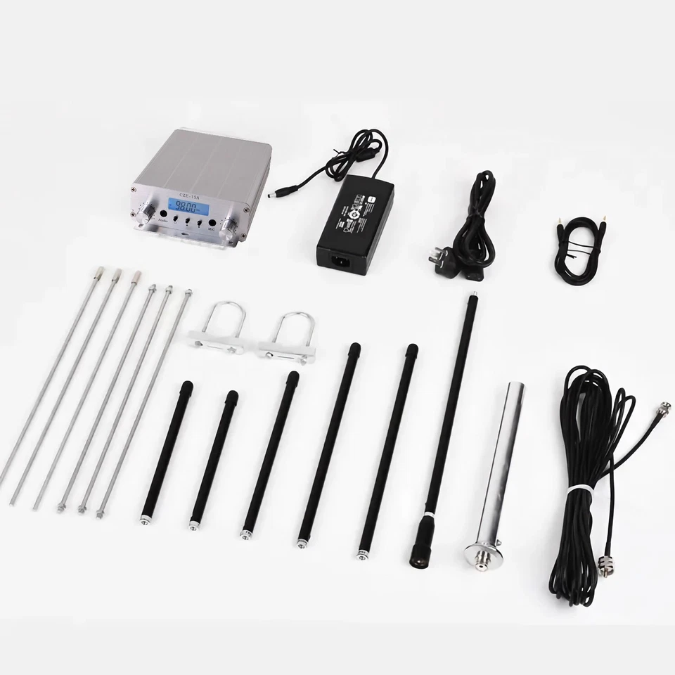 CZE-15A 15w/3w FM Transmitter Radio Broadcast 1/4 wave GP aluminum Antenna kit - Image 4 of 4