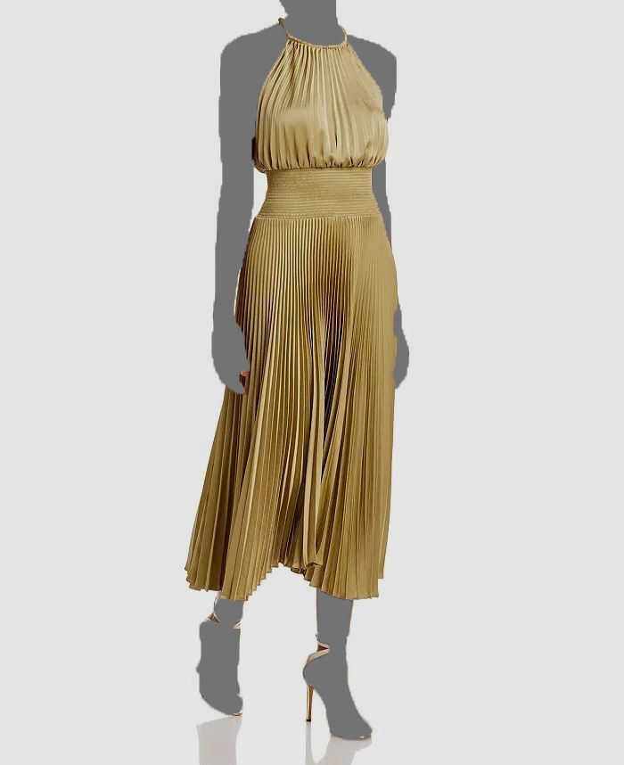 slim fit dress slacks Lara Satin Pleated Gown main image 1