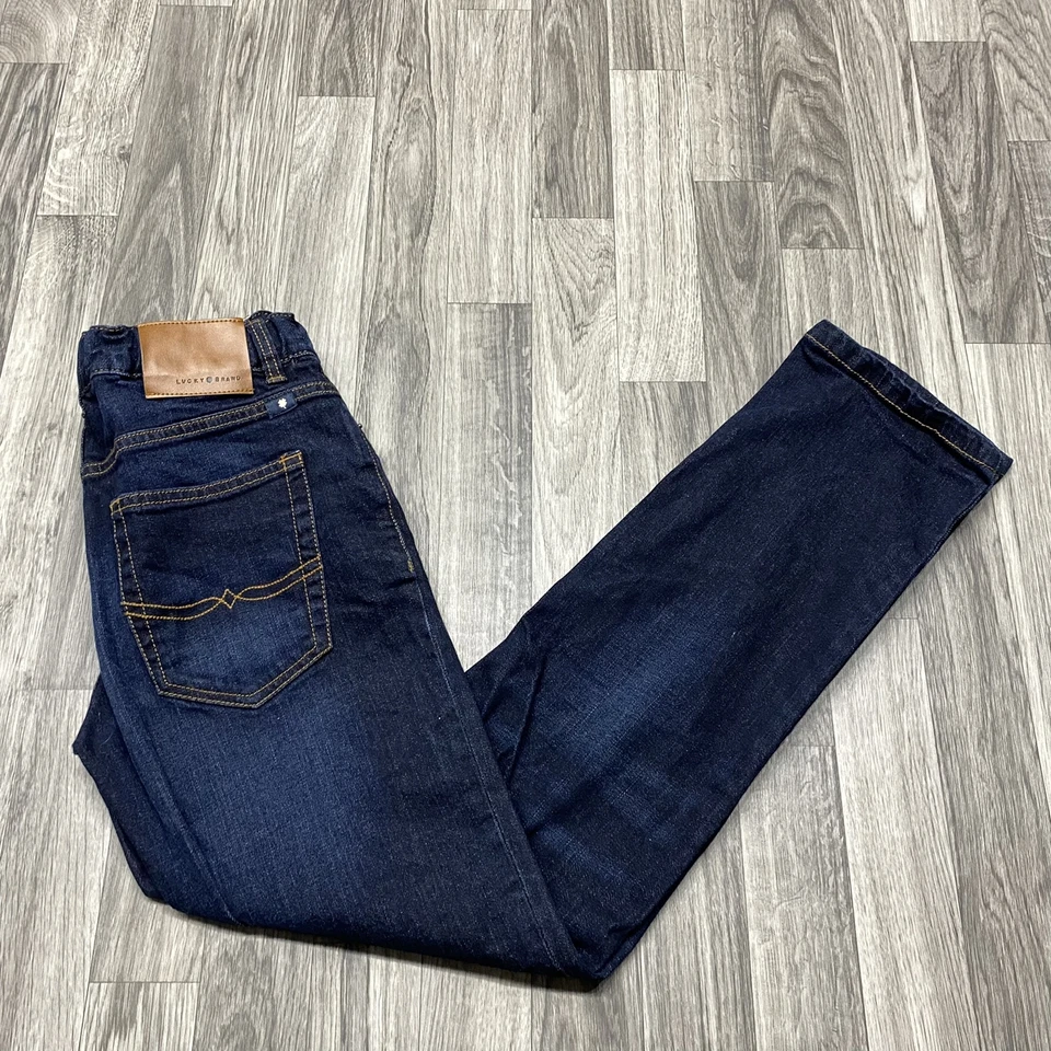 Jeans jeans juvenil LUCKY BRAND clássico reto cintura média lavagem escura tamanho 16 - Imagem 2 de 4