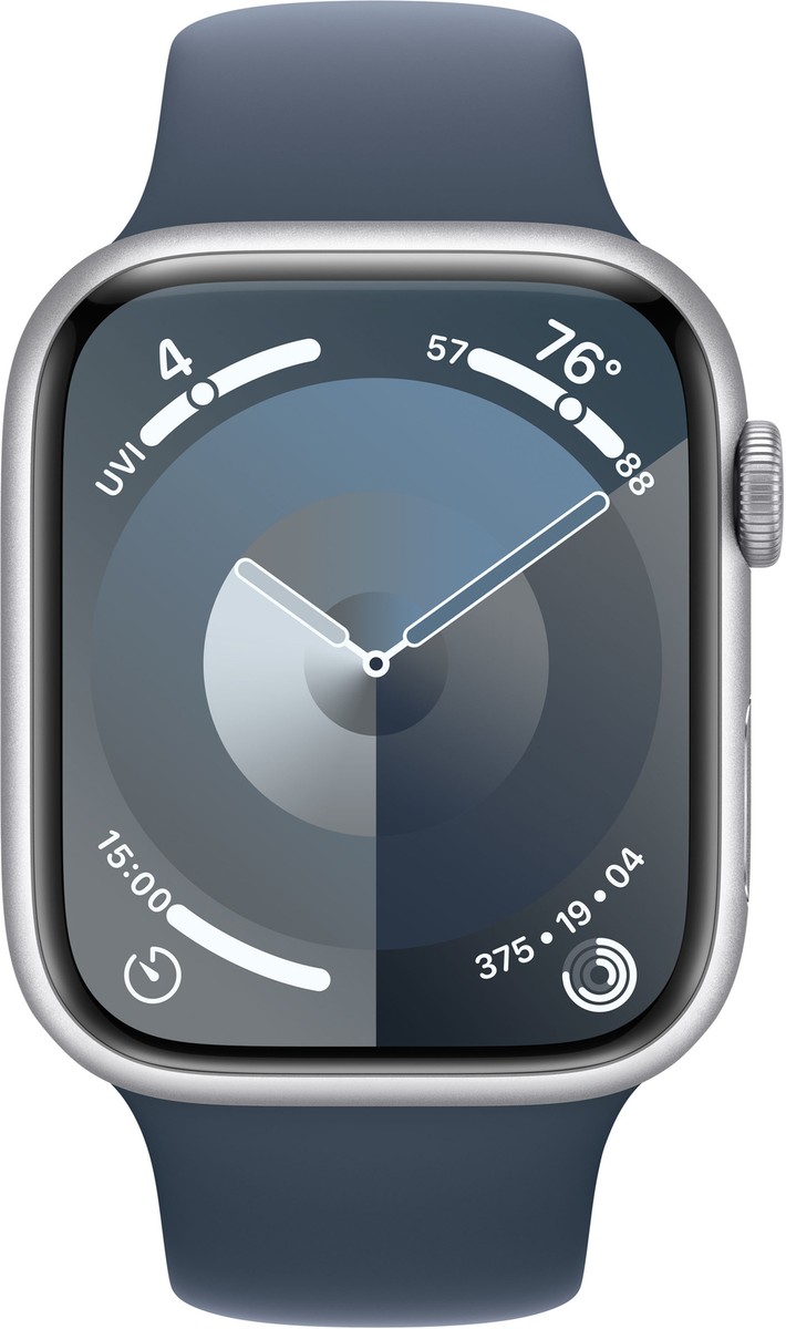Apple Watch Gen 9 Series 9 Cell 45mm Silver Aluminum - Storm Apple Watch Gen 9 Series 9 Cell 45mm Silver Aluminum - Storm