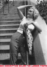 MARILYN MONROE TAKING SUN ON STAIRS 1 RARE 5X7 PHOTO