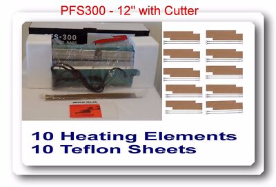 PFS300C 12'' Hand Impulse Sealer W/Cutter Heat Seal Machine +10 Accessories  kits
