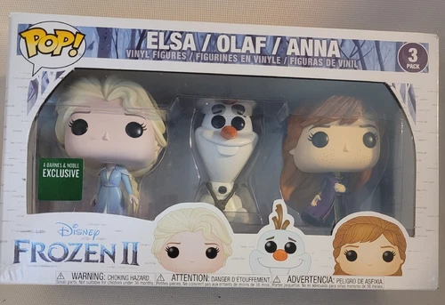 Barnes & Noble Exclusive Elsa Olaf Anna Disney Frozen II Funko Pop 3 Pack