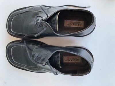 ALFANI Black Leather Square Toe Oxford Casual Shoes Size 9M 