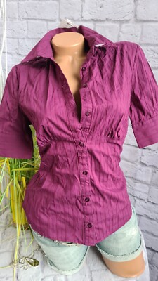 Zero Base Shirt Tunika Bluse Kurzarm Gr. 36 Lila Strech NEU (8310) Damen