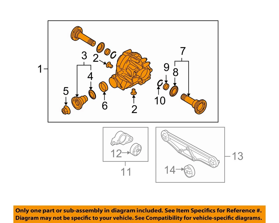 Conjunto diferencial trasero AWD OEM 2004 2005 2006 Volkswagen Phaeton Foto 3 de 4