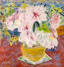 10047.Decor Poster.Room art wall.Pierre Bonnard painting.Pink flower bouquet