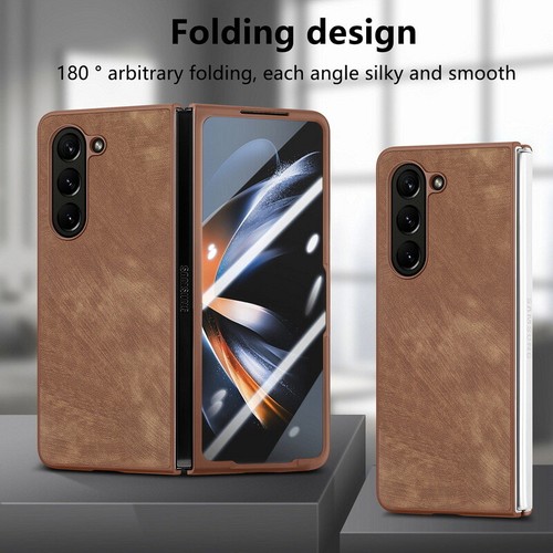 For Samsung Galaxy Z Fold 5 4 3 Shockproof Tempered Glass Leather Case Cover - Picture 2 of 14