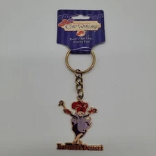 Eat More Desert Keychain Funny Lady Chef Chic Whimsey Red Hat Society 2004 Metal