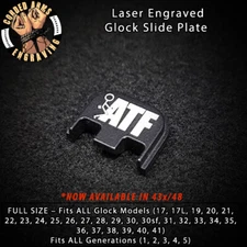 F the ATF - FOR Glock Rear Slide Plate Back Plate Full Sized Glocks FITS Gen 1-5