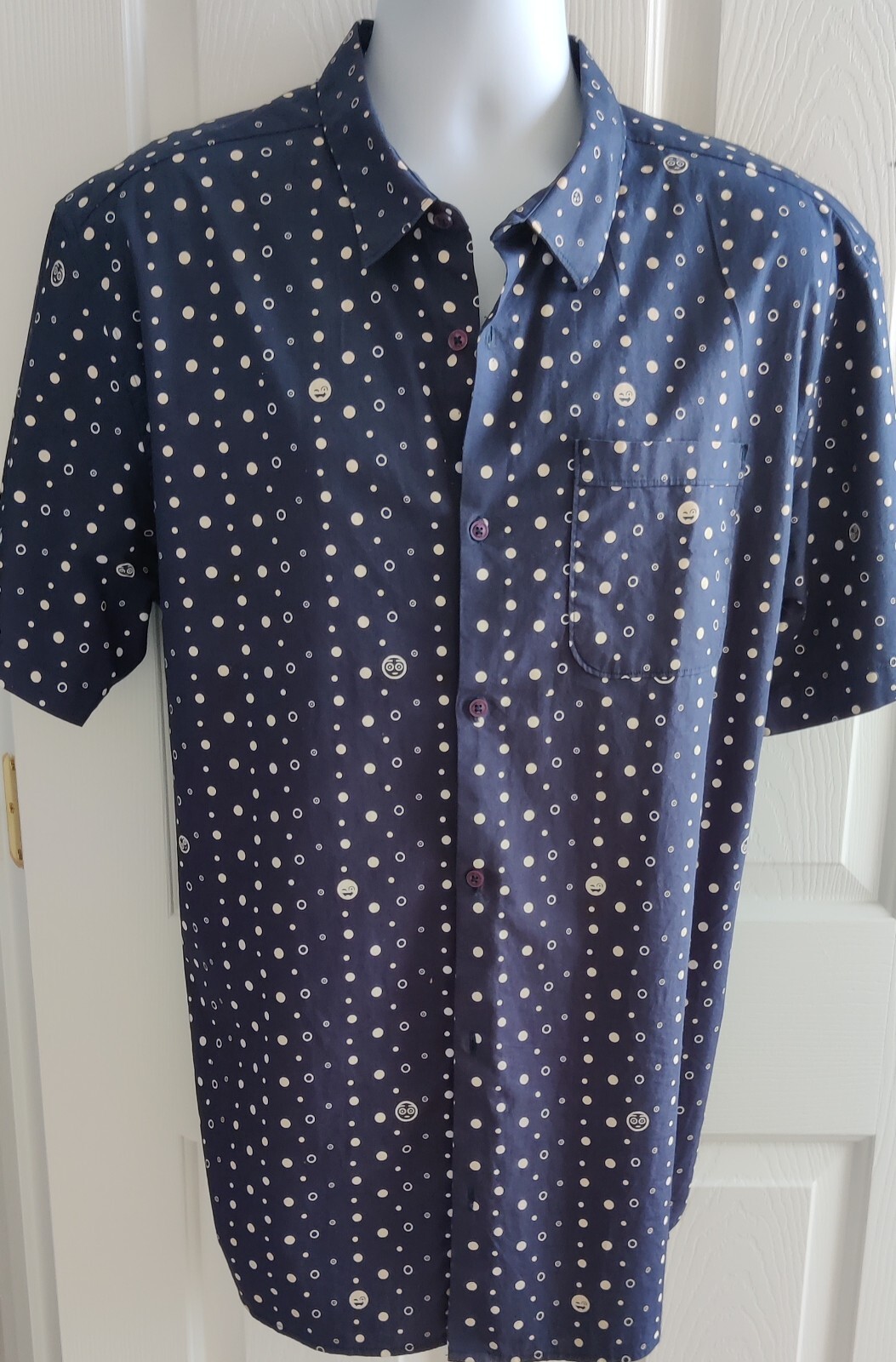 Haggar, XL blue, short sleeve,100 cotton mens shirt eBay