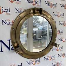 20"Large Porthole Mirror Antique Brass Finish Nautical Wall Home Decor Port Hole