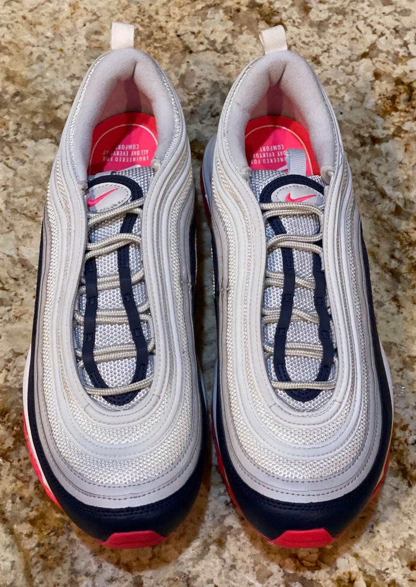 Size 12 - Nike Air Max 97 Platinum Navy Orange W for sale online
