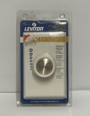 Leviton White 4-Speed Stepped Ceiling Fan Speed Control 1.5A Single Pole 6639-W