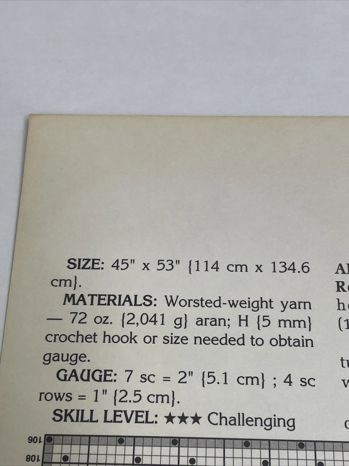 Arabesque Afghan Aran Heirlooms Crochet Pattern Card Needlecraft Shop - Image 3 of 4